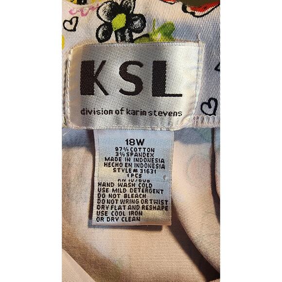 KSL Karin Stevens Dress Sundress Tutti Frutti Floral Retro Pinup Summer 18W - Picture 4 of 5